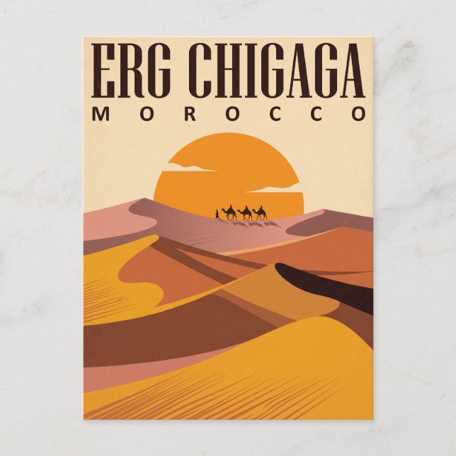 Vintage Travel Postcard | Erg Chebbi Morocco (Front)