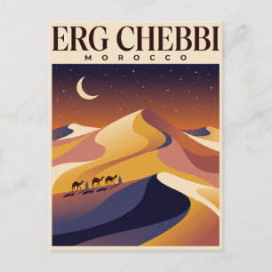 Vintage Travel Postcard Erg Chigaga Sahara Deser