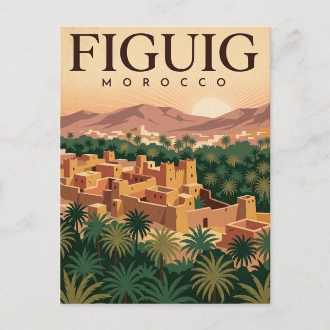 Vintage Travel Postcard | Figuig Morocco (Front)