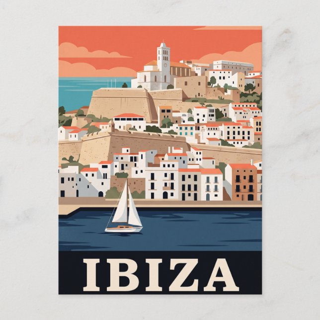 Vintage Travel Postcard Ibiza (Front)