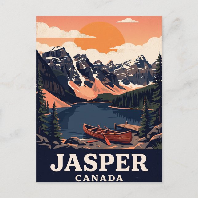 Vintage Travel Postcard Jasper Canada (Front)