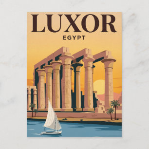 Vintage Travel Postcard Luxor, Egypt