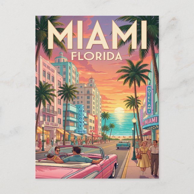 Vintage Travel Postcard | Miami Florida (Front)