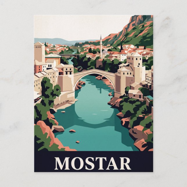 Vintage Travel Postcard | MOSTAR (Front)