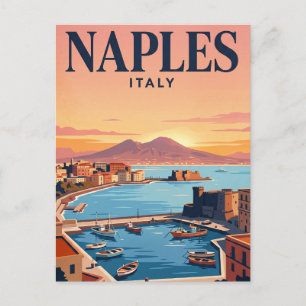 Vintage Travel Postcard Naples, Italy