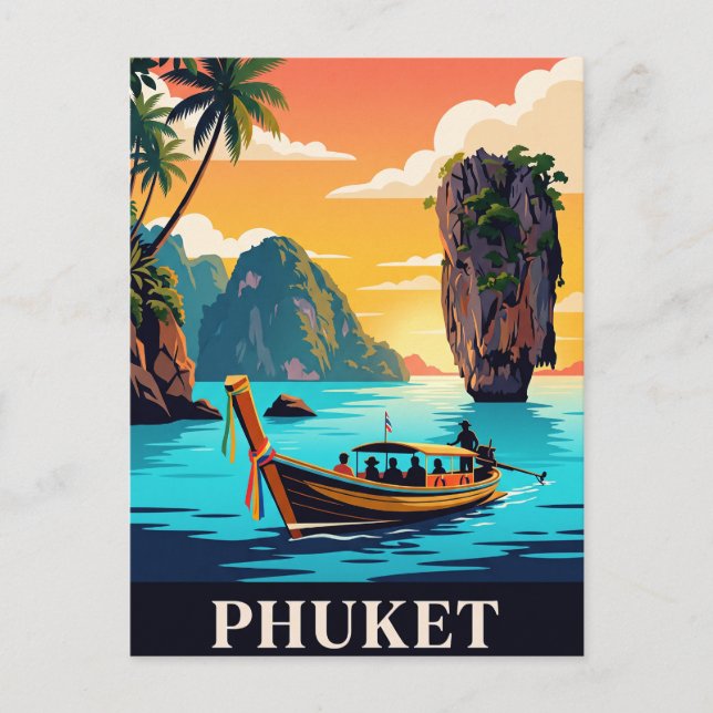 Vintage Travel Postcard | PHUKET (Front)