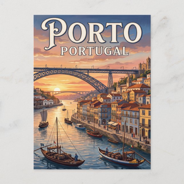 Vintage Travel Postcard Porto (Front)