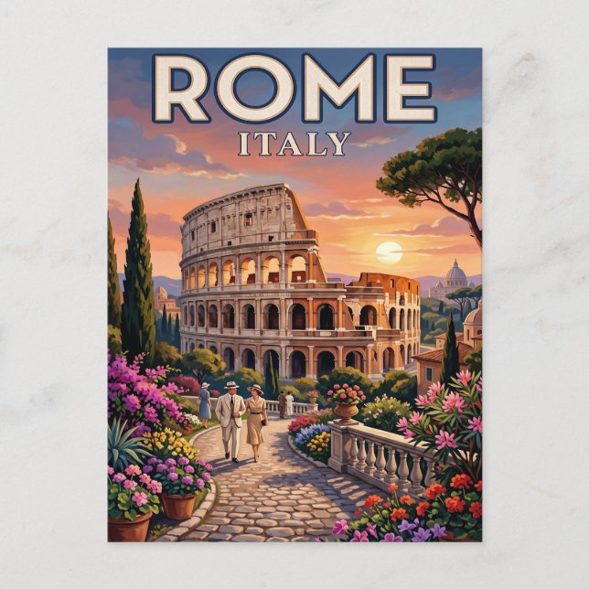 Vintage Travel Postcard Rome (Front)