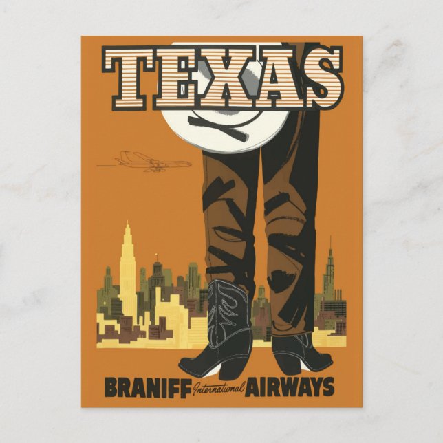 Vintage Travel Postcard Texas (updated design) (Front)
