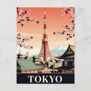 Vintage Travel Postcard Tokyo