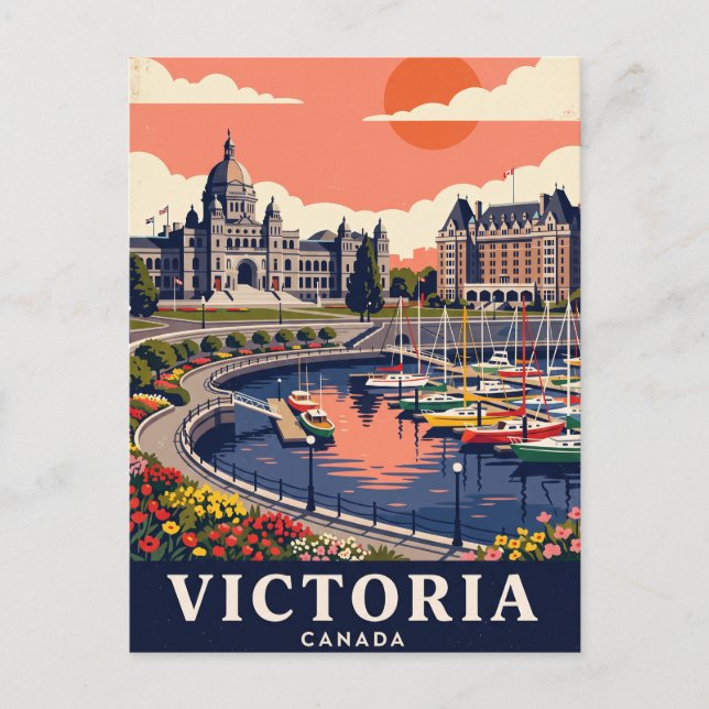 Vintage Travel Postcard Victoria Canada (Front)