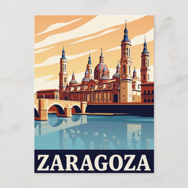 Vintage Travel Postcard Zaragoza (Front)