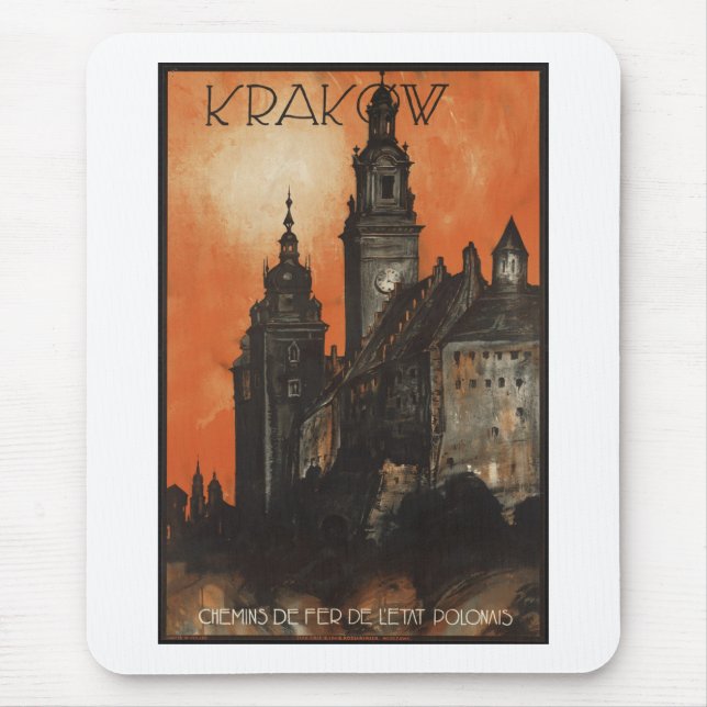 Vintage Travel Poster Ad Retro Prints Mouse Pad (Front)