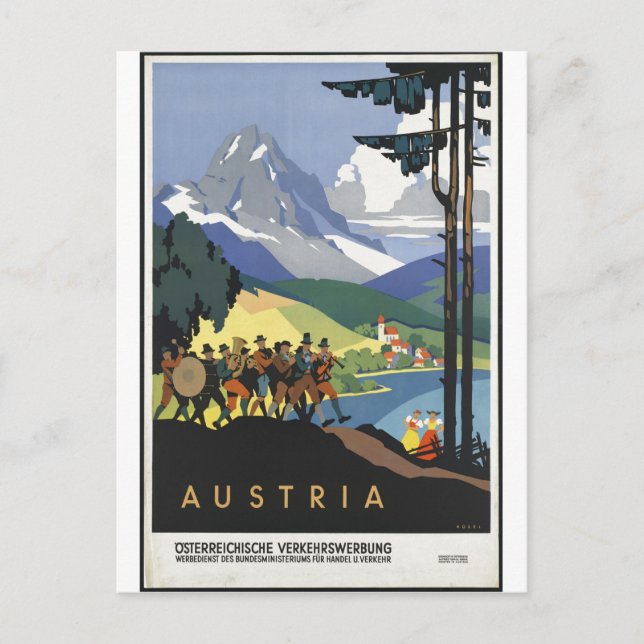Vintage Travel Poster Ad Retro Prints Postcard (Front)
