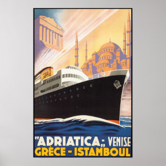 Vintage Travel Poster Adriatica Lines