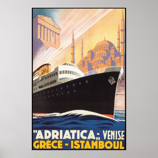 Vintage Travel Poster Adriatica Lines (Front)