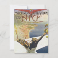 Vintage Travel Poster, Aeroplane over Nice France