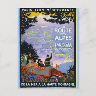 Vintage Travel Poster Art - La Route des Alpes Postcard