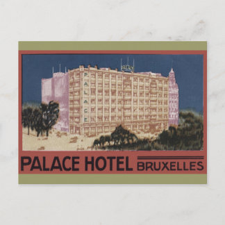 Vintage Travel Poster Art - Palace Hotel Bruxelles Postcard