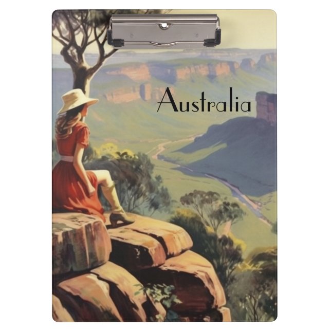 Vintage Travel Poster Australia Canyon Clipboard (Front)