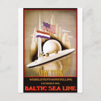 Vintage Travel Poster: Baltic Sea Line New York