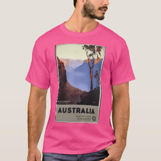 Vintage Travel Poster Blue Mountains Australia T-Shirt