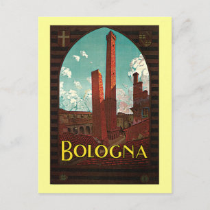 Vintage Travel Poster, Bologna, Italy Postcard