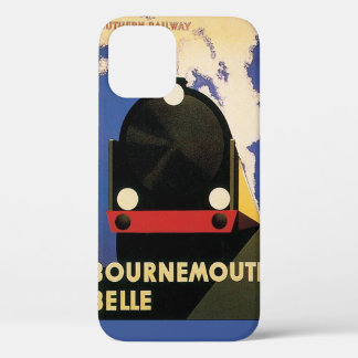 Vintage Travel Poster, Bournemouth Belle Train iPhone 12 Case
