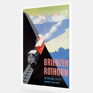 Vintage Travel Poster Brienzer Acrylic Sign