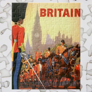 Vintage Travel Poster, British Royal Guard Jigsaw Puzzle
