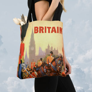 Vintage Travel Poster, British Royal Guard Tote Bag