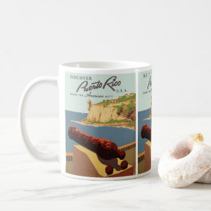 Vintage Travel Poster, Discover Puerto Rico! Coffee Mug