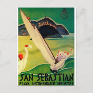 Vintage Travel Poster Donostia San Sebastian Postcard