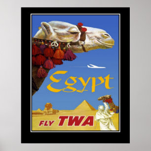 Vintage Travel Poster Egypt Large Size
