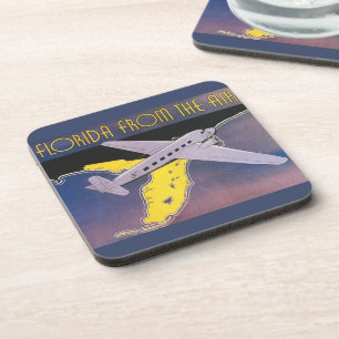 Vintage Travel Poster, Florida from Air Aeroplane Coaster