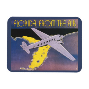 Vintage Travel Poster, Florida from Air Aeroplane Magnet