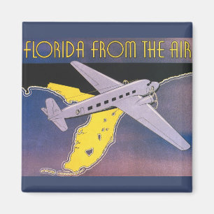 Vintage Travel Poster, Florida from Air Aeroplane Magnet