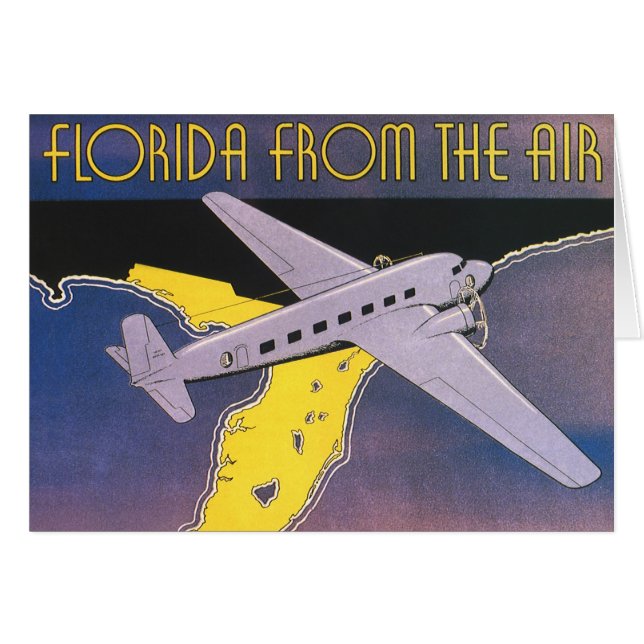 Vintage Travel Poster, Florida from Air Airplane (Front Horizontal)
