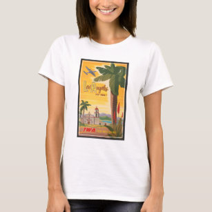 Vintage Travel Poster, Fly Twa To Los Angeles T-Shirt