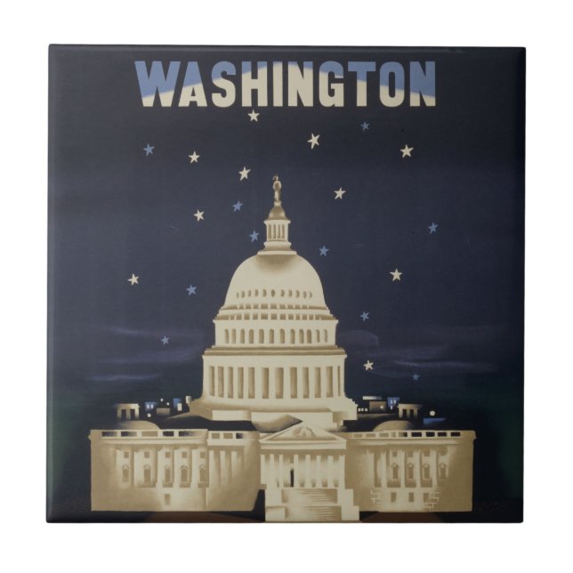 Vintage Travel Poster For American Airlines Tile (Front)