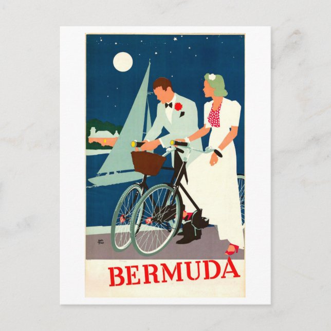 Vintage Travel Poster for Bermuda Postcard (Front)