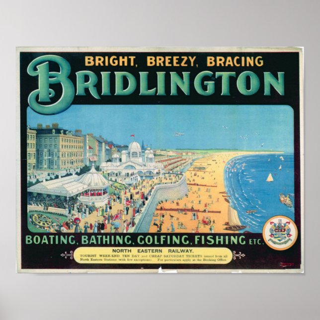 Vintage Travel Poster for Bridlington, England (Front)