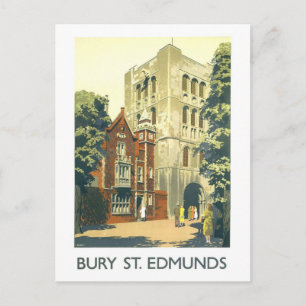 Vintage Travel Poster for Bury St. Edmunds Postcard