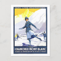 Vintage Travel Poster for Chamonix, France,
