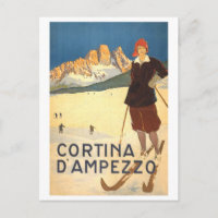 Vintage Travel Poster for Cortina d'Ampezzo