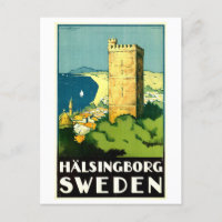 Vintage Travel Poster for Halsingborg, Sweden,