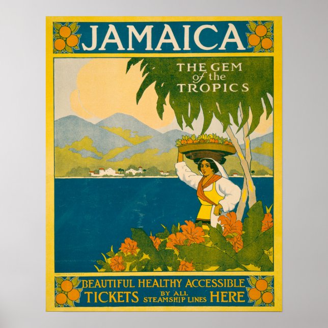 Vintage Travel Poster For Jamaica (Front)
