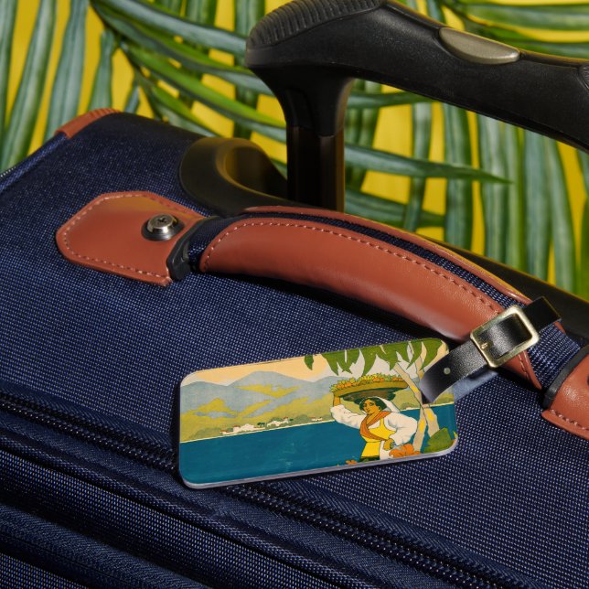 Vintage Travel Poster For Jamaica Luggage Tag (Front Insitu 3)