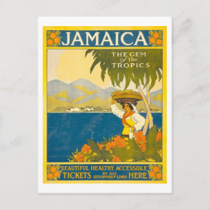 Vintage Travel Poster for Jamaica Postcard