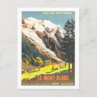 Vintage Travel Poster for Mont Blanc in France